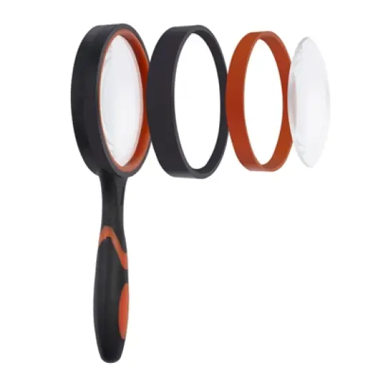 Insten Large Magnifying Glass 75 mm Lens, 7X Handheld Magnifier for Reading, Orange image {3}