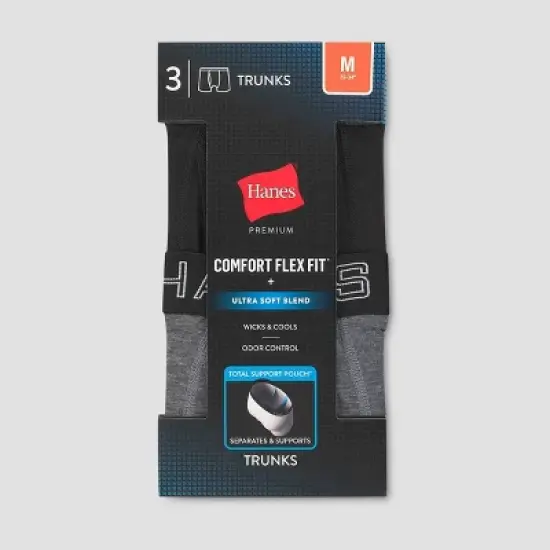 Hanes Premium Men's 3pk Trunks with Anti Chafing Total Support Pouch image {1}