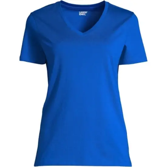 Lands' End Women's Relaxed Supima Cotton Short Sleeve V-Neck T-Shirt image {13}