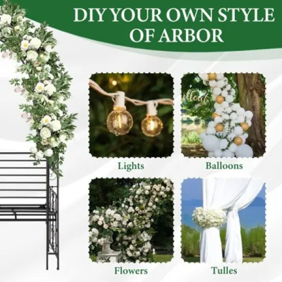 Karl Home 6.7' H Metal Outdoor Arbor With Bench image {1}