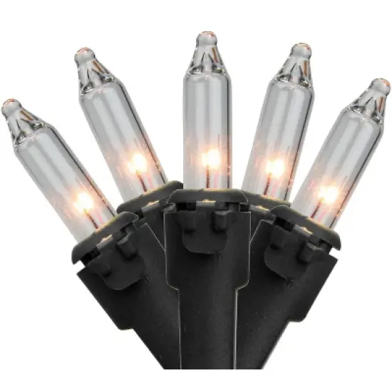 Northlight Mini Incandescent Christmas Lights - Clear - 10' Black Wire - 50ct image {1}