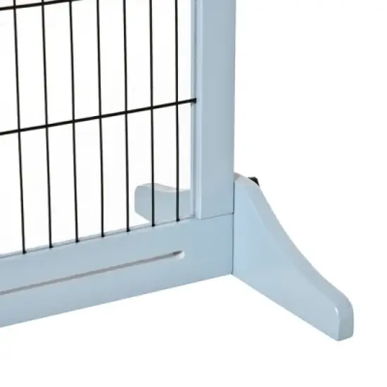 PawHut 72" W x 27.25" H Extra Wide Freestanding Pet Gate with Adjustable Length Dog, Cat, Barrier for House, Doorway, Hallway image {4}