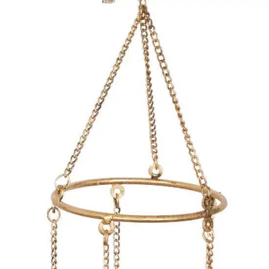 39" Iron Eclectic Elephant Windchime Gold - Olivia & May: Soothing Musical Decor for Indoor/Outdoor image {2}