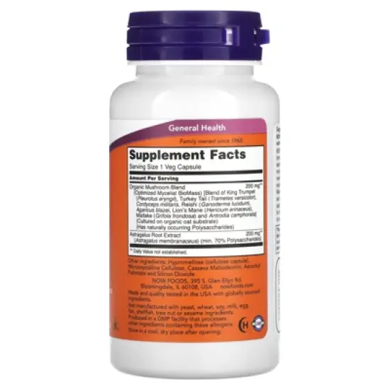 NOW Foods Mushroom Immune Renew, 90 Veg Capsules image {1}