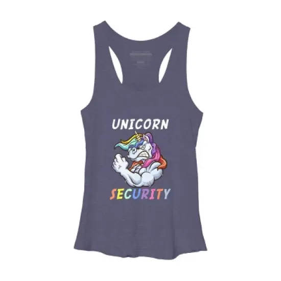 Women's Design By Humans Halloween Dad Mom Daughter Adult Costume - Unicorn Security By MINHMINH Racerback Tank Top image {4}