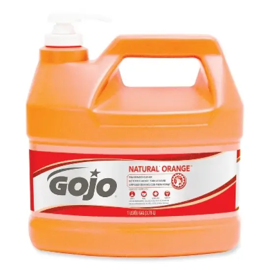 GOJO NATURAL ORANGE Pumice Hand Cleaner, Citrus Scent, 1 gal, 2/Carton image {1}