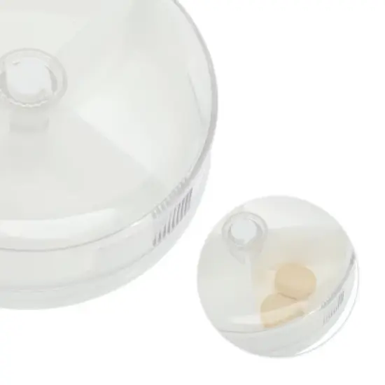 Unique Bargains 4 Grid Mini Round Pill Case White 1 Pc image {2}