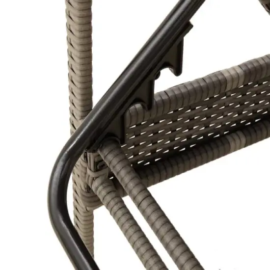 vidaXL Gray Poly Rattan Sun Lounger-Outdoor Chaise with Cushion, Adjustable Backrest, Washable Cover-24.8x78.7x24.4 inches Patio Daybed image {7}