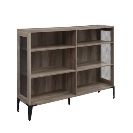 40.25" Grevaldi Urban Industrial Mesh Side Horizontal Bookshelf - Saracina Home image {7}