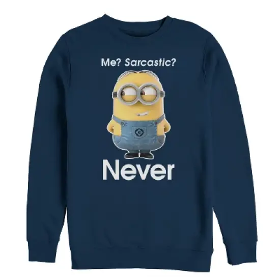 Men's Despicable Me Minion Never Sarcastic Sweatshirt image {2}