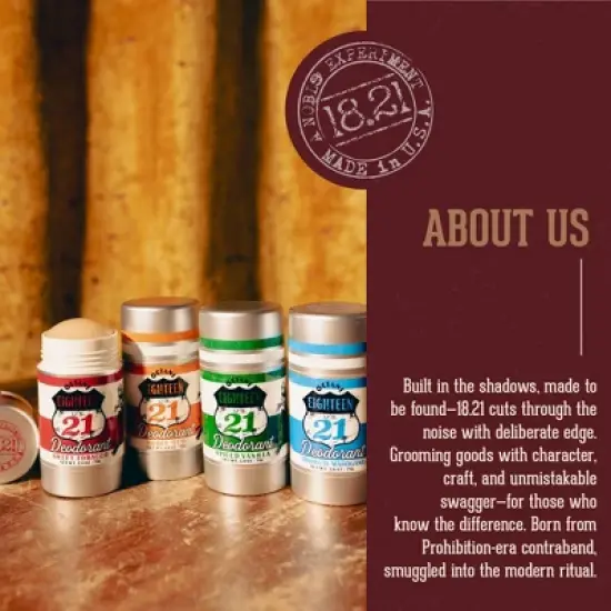 18.21 Man Made Octane Aluminium-Free Men's Natural Deodorant, Sweet Tobacco image {10}