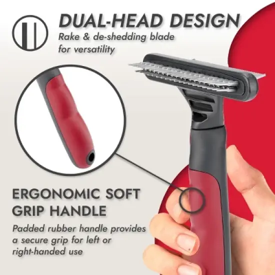 KONG Double-Sided Rake, Detangling and Deshedding Dog Grooming Brush image {3}