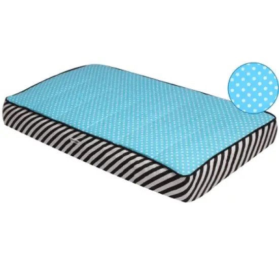 Bacati - Love Black/Turq Pin Dots Changing Pad Cover image {7}
