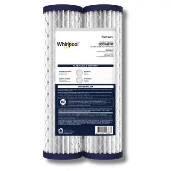 Whirlpool 10" x 2.5" Whole House Pleated Water Filter, 20 Micron, NSF Certified, WHKF-WHPL image {7}