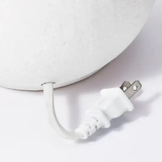 18.5"x11" Ceramic Table Lamp with Rattan Shade White - Threshold&trade; designed with Studio McGee: Nightstand Wicker Lighting image {5}