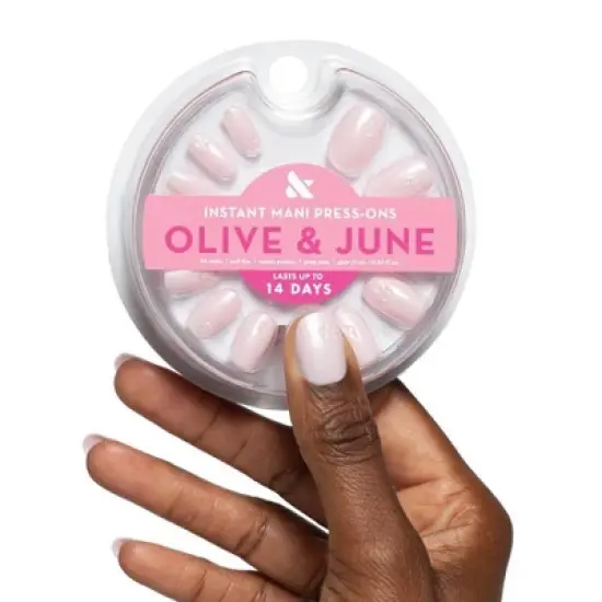 Olive & June Press-On Fake Nails - S Round - Puffy Floral Metallic - 42ct image {2}