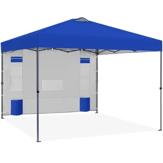 Yaheetech 10x10FT Pop-up Canopy with One-Push-To-Lock Setup Mechanism and Sidewallwith Pockets image {8}