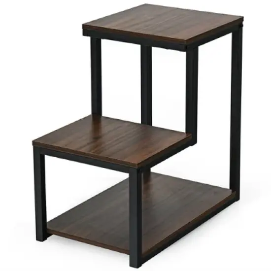Costway 3-Tier End Table Side Table Night Stand W/ Storage Shelf for Living Room image {8}