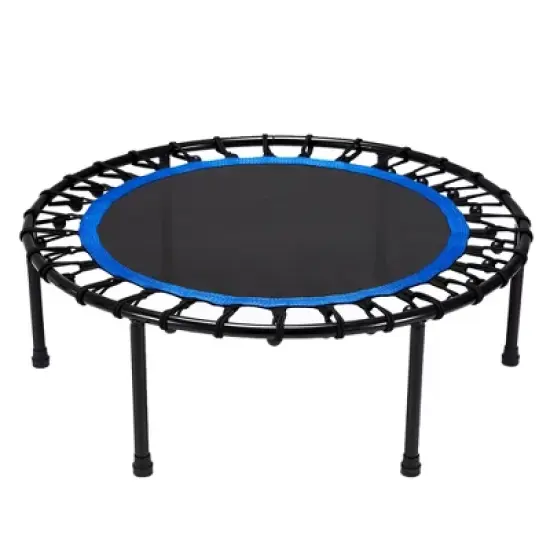 JOMEED 40 Inch Silent Mini Fitness Trampoline Bungee Rebounder Trainer for Efficient At Home Strength Training, Muscle Building, and Cardio, Blue image {1}
