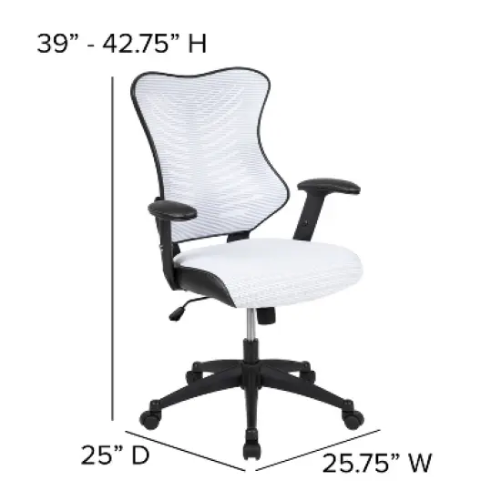 Emma and Oliver High Back Designer Mesh Executive Ergonomic Office Chair w/ Adjustable Arms image {5}