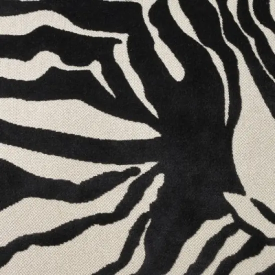 Mina Victory Sofia Jaquard Zebra Velvet 18" x 18" Black Indoor Throw Pillow image {4}