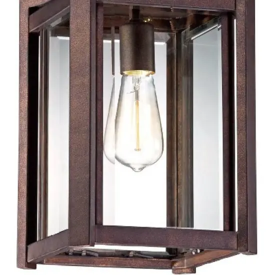 Franklin Iron Works Rockford Rustic Industrial Outdoor Ceiling Light Bronze 17 1/4" Clear Beveled Glass Damp Rated for Post Exterior Light Barn Deck image {2}