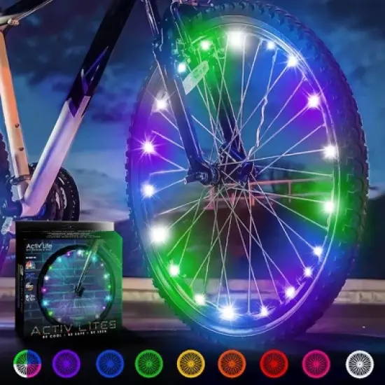 Activ Life Bike Wheel Lights - Fun Summer Accessories for Cool Beach Cruisers, Top Mountain, BMX Trick, Road - 1 Tire Pack, Pastel image {6}