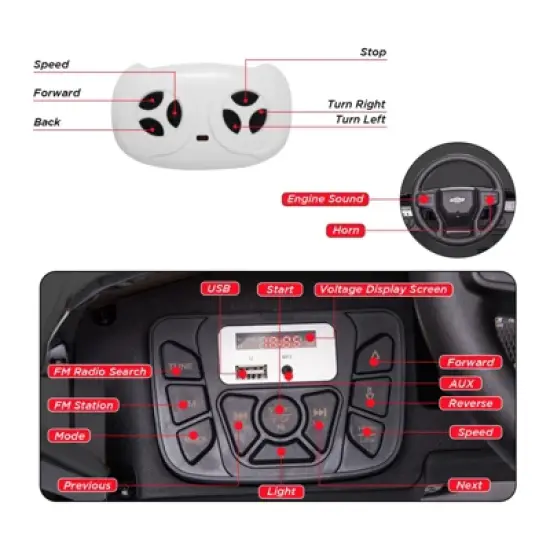 Ride on Truck with Remote Control for Kids, 12V Battery Powered Licensed Chevrolet Silverado GMC Ride On Car Toddler Electric Vehicles image {2}