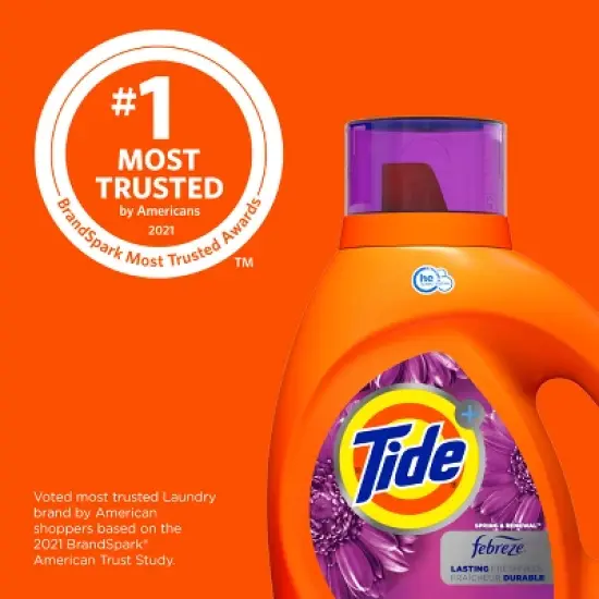 Tide Plus Febreze High Efficiency Liquid Laundry Detergent - Spring & Renewal image {6}