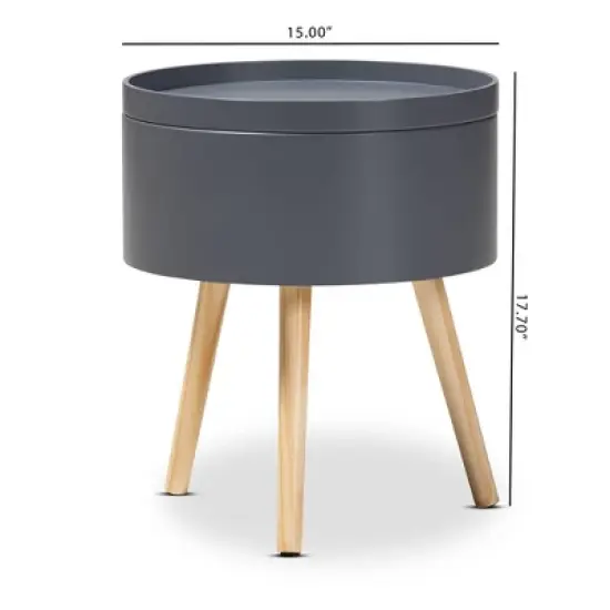 Jessen Wood Nightstand with Removable Top - Baxton Studio image {1}
