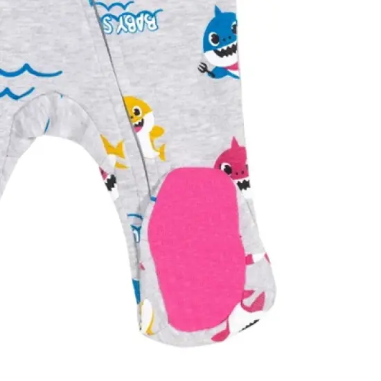 Pinkfong Baby Shark 2 Pack Zip Up Sleep N' Play Coveralls Pink / Gray  image {4}