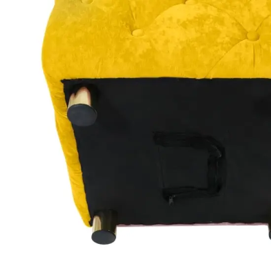 Modern Velvet Upholstered Ottoman - ModernLuxe image {9}