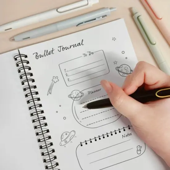 Wrapables Whisper Motion Silent Retractable Gel Pen Set (5 Pack), 0.5mm Fine Point, for Home, Office, Work image {4}