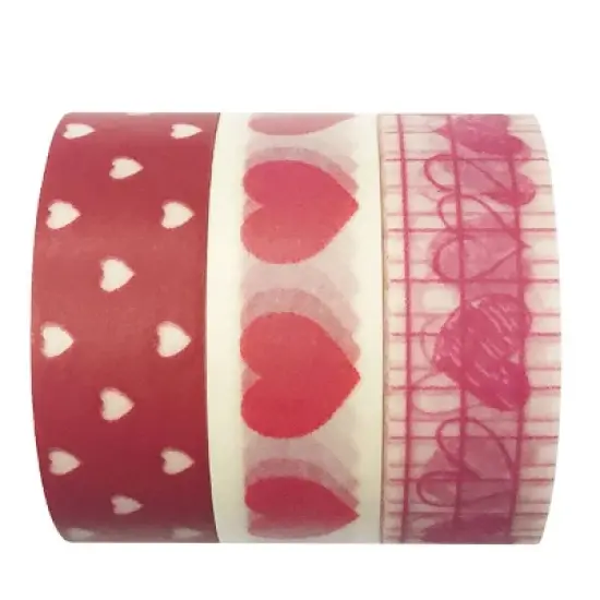Wrapables Sweet Hearts Japanese Washi Masking Tape (Set of 3) image {2}
