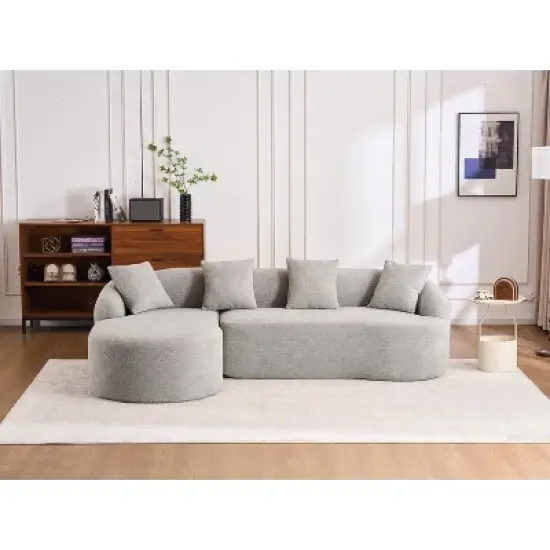 NicBex Couches for Living Room Modern Sectional Couch Chenille Upholstered 3-seater Sofa Couch Combining Chaise Longue image {5}