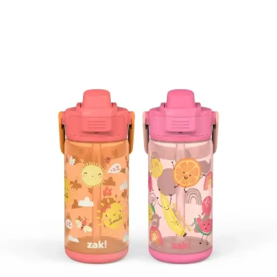 Zak Designs 2pc 16oz Antimicrobial Beacon Bottles with Straw image {18}