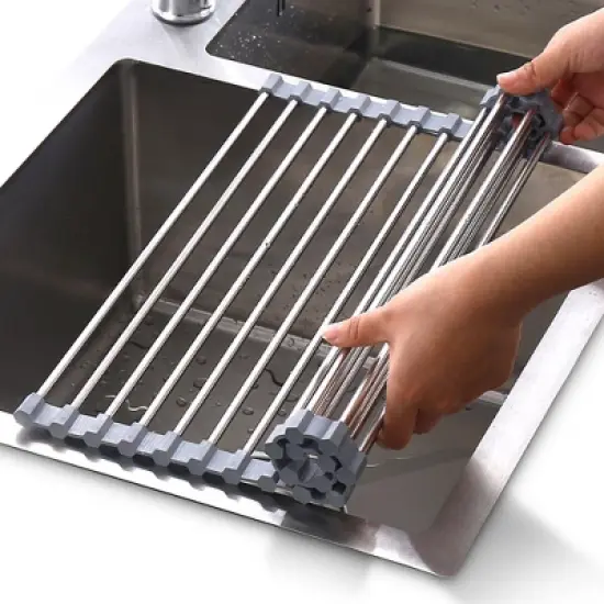 Cheer Collection Over Sink Roll up Dish Drying Rack image {10}