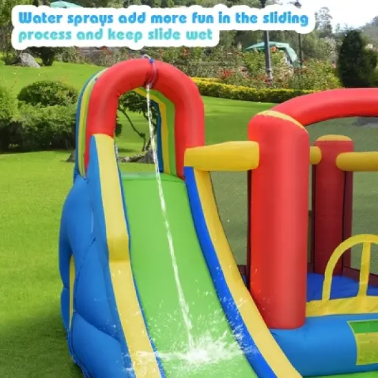 Costway Inflatable Kid Bounce House Slide Climbing Splash Pool Jumping Castle image {5}