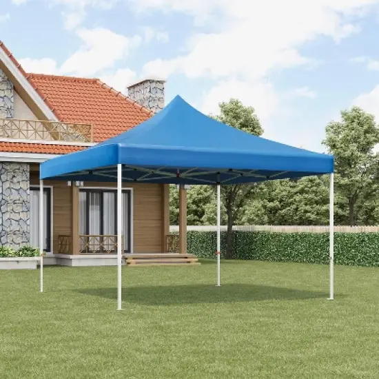 10 x 10 FT Pop Up Canopy, Heavy Duty Instant Tent w/Carry Bag, All Season Commercial Sun Shelter, Portable Canopy for Patio, Backyard, Bench, Garden image {7}