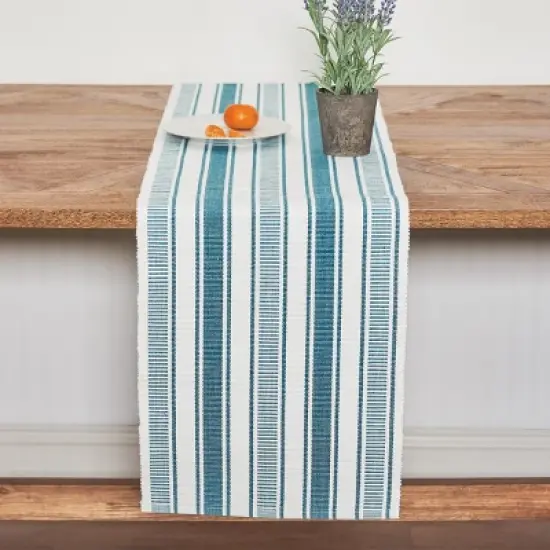 C&F Home Chandler Stripe Adriatic Table Runner 13" x 72" image {2}