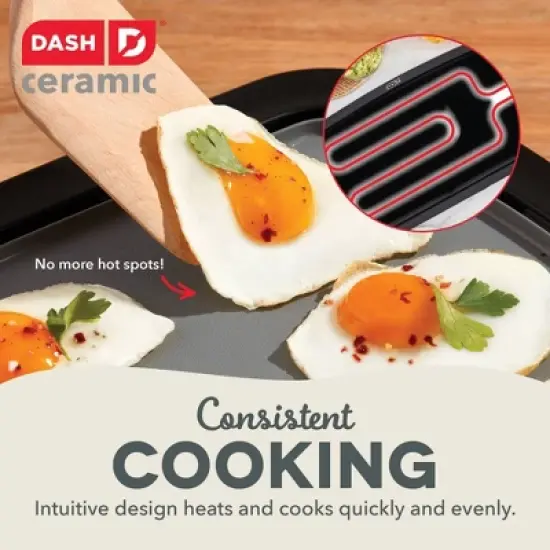 Dash Nonstick Ceramic Electric Flat Top Griddle Cream image {3}