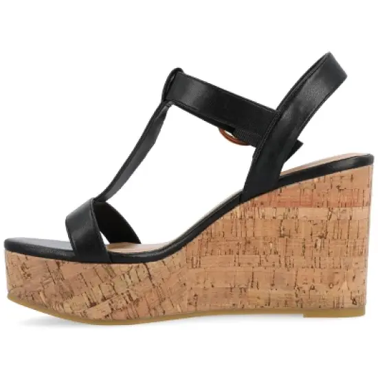 Journee Collection Womens Matildaa Tru Comfort Foam Buckle Platform Wedge Sandals image {1}