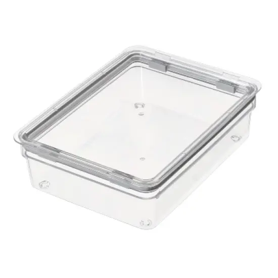 iDESIGN Large Short Dry Goods Storage Bin The Fresh Collection Clear Bin: Plastic Kitchen Cabinet Organizer, 11"x8"x3" image {5}