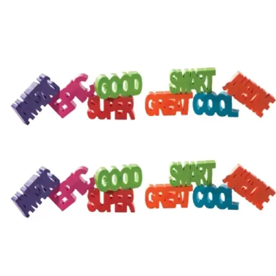 Motivate & Erase with Fun! Positive Attitude Erasers (8 Pack) image {1}