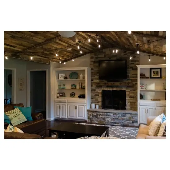 6ct Classic Caf&eacute; Outdoor String Lights Integrated LED Bulb - Black Wire - Enbrighten image {4}