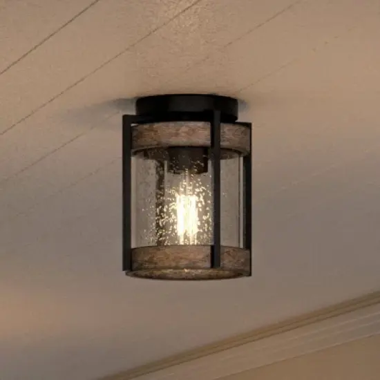 Urban Ambiance Luxury Farmhouse Outdoor Ceiling Light 8''H x 7.375''W,  Midnight Black Finish,  Newark Collection, UHP1352 image {6}
