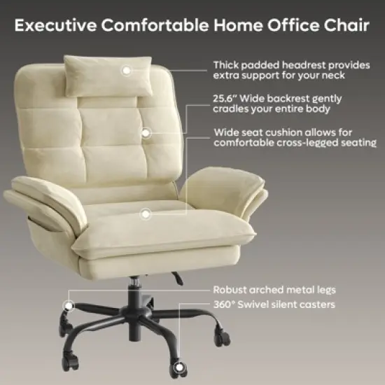 Bestier Big and Tall Executive Office Chair with Flip-Up Arms, Adjustable Height, Reclining Office Chair with Headrest & Side Pockets image {1}