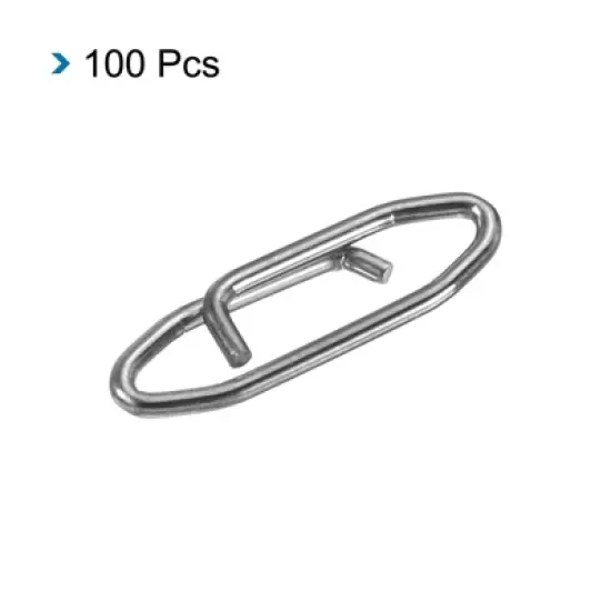 Unique Bargains Stainless Steel Quick Lock Design Swivel Connector Fishing Snaps 100 Pcs image {2}