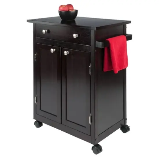 Savannah Kitchen Cart Wood/Coffee - Winsome image {7}