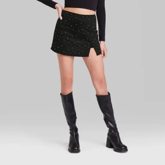 Women's High-Rise Bodycon Mini Skort - Wild Fable&trade; Black image {1}